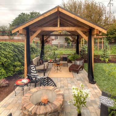 Barbecue fireplace for do-it-yourself gazebo