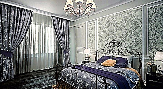 Yatak odası için tasarım perdeler