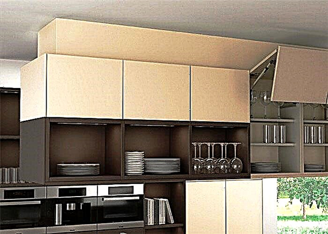 Kitchen cabinets to the ceiling - features, types of designs and selection rules