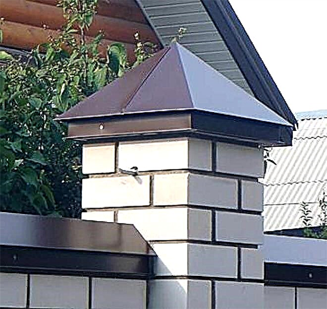 Čiapky a čiapky na stĺpoch murovaných plotov pre domácich majstrov: horná časť fotografie