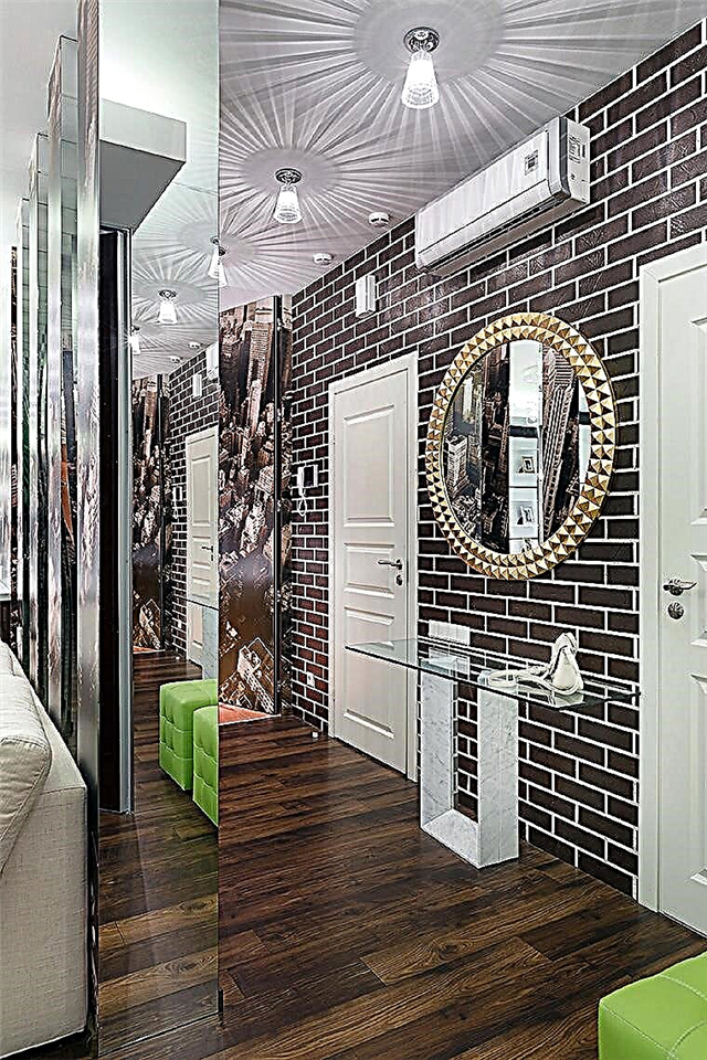 Corredor com uma foto de design da parede de tijolos - Tijolo decorativo no corredor - crie um interior único