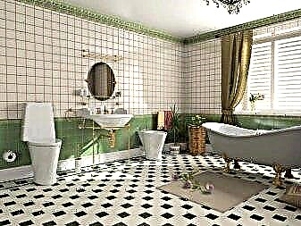Green floor tiles in interior design