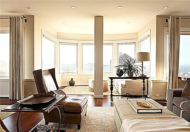 Living room design with bay window - photo of interiors