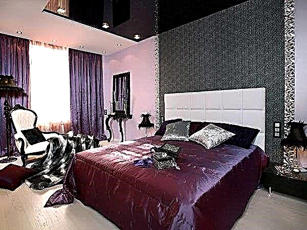 Diseño de dormitorio en colores lilas.